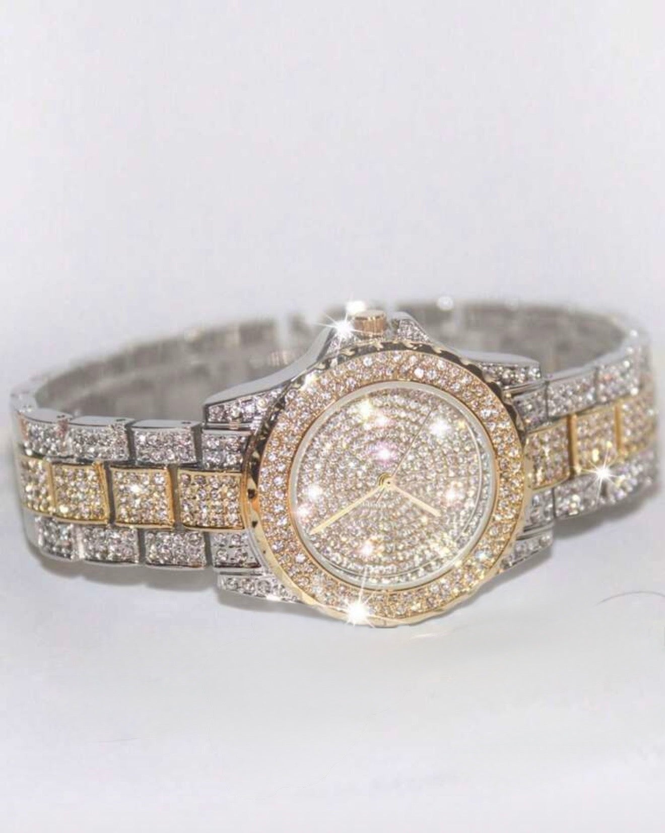 Rhinestone Round Watch