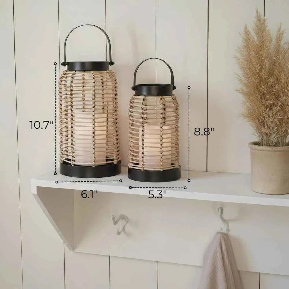 Boho Decorative Lantern Set – 4-Piece Candle Holders