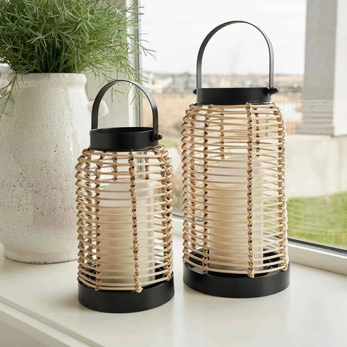 Boho Decorative Lantern Set – 4-Piece Candle Holders