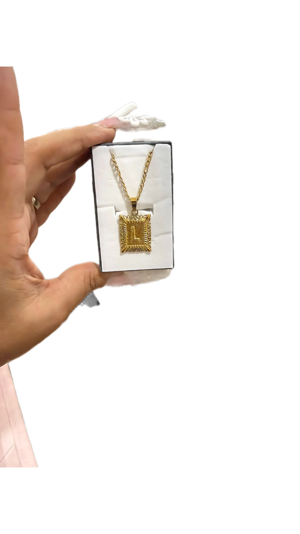 Initial Sq Necklace