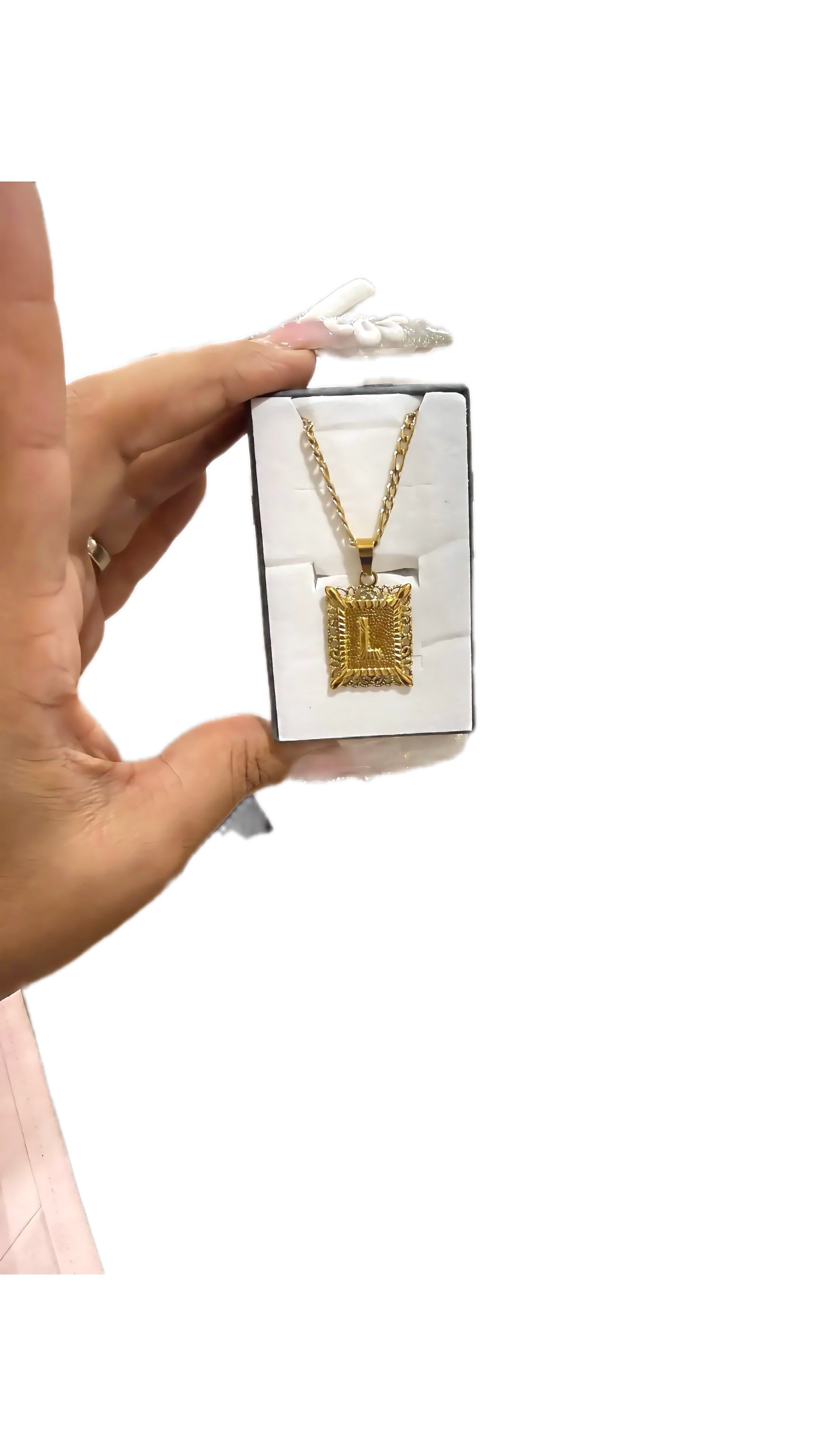 Initial Sq Necklace