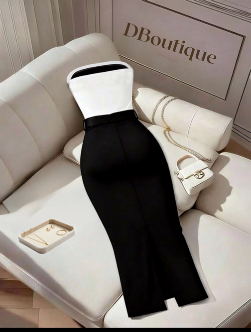 Black and White Bodycon Dress