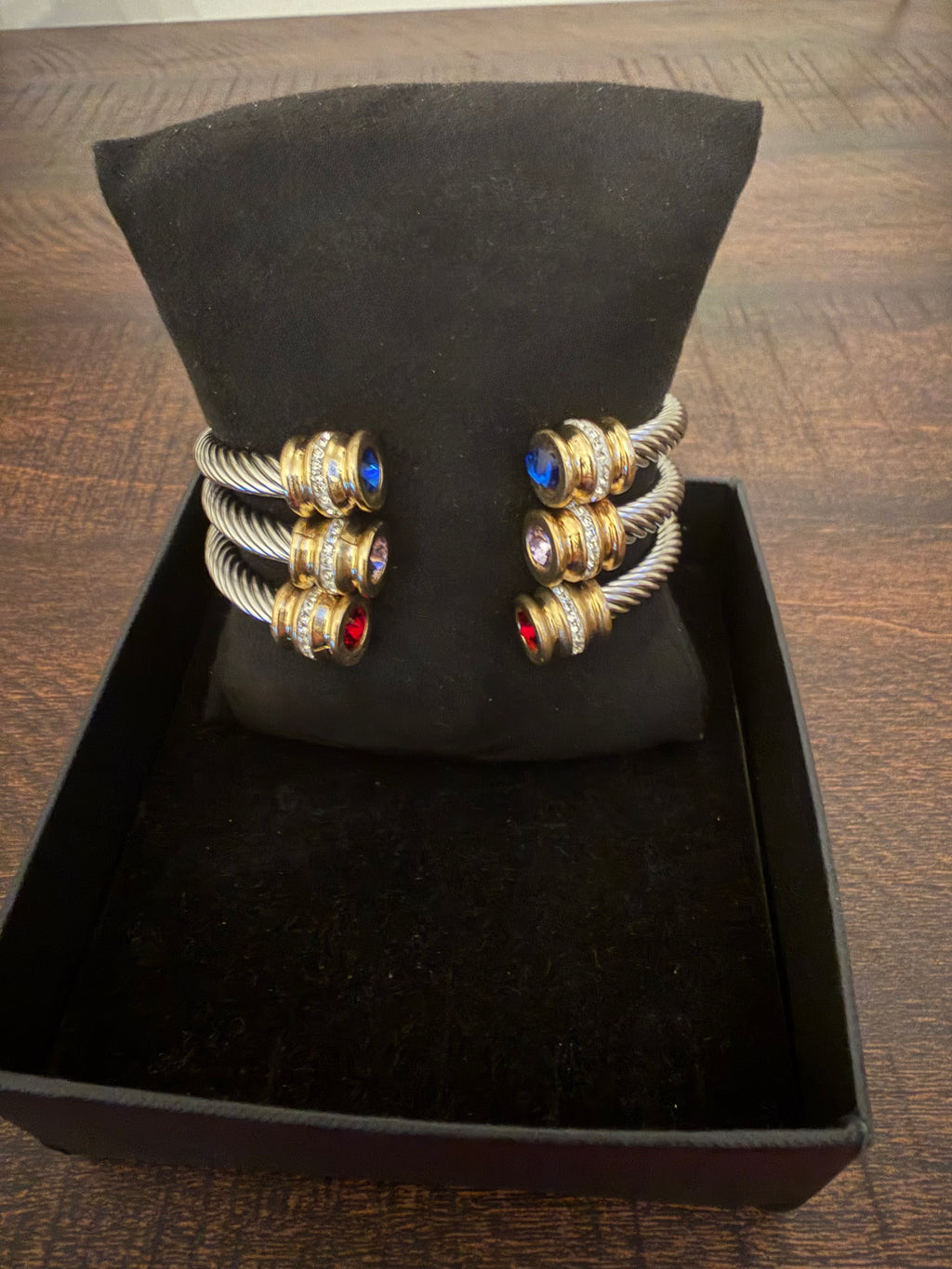 Two-Tone Cable Cuff Bracelet