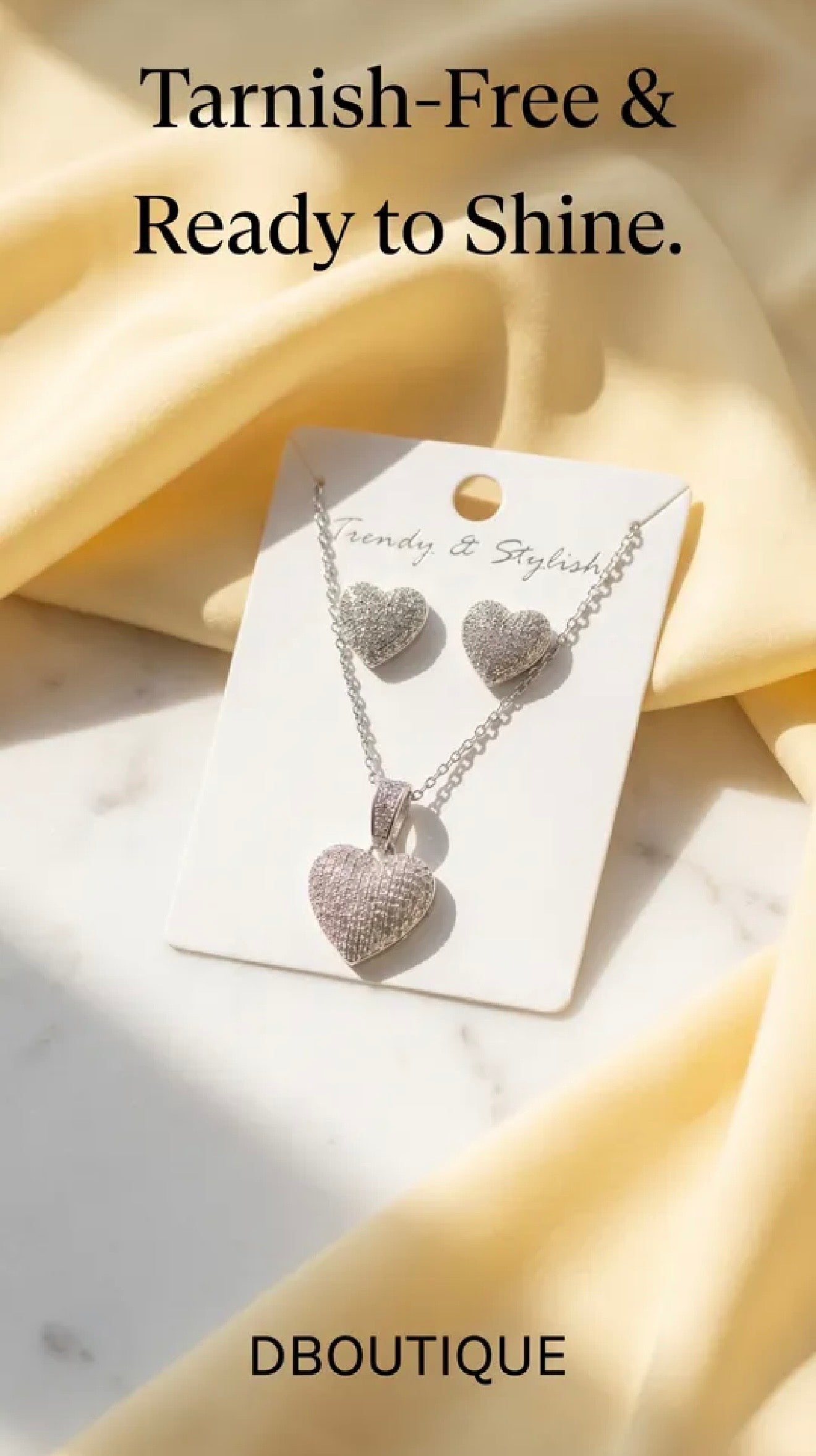 Heart Necklace & Earrings