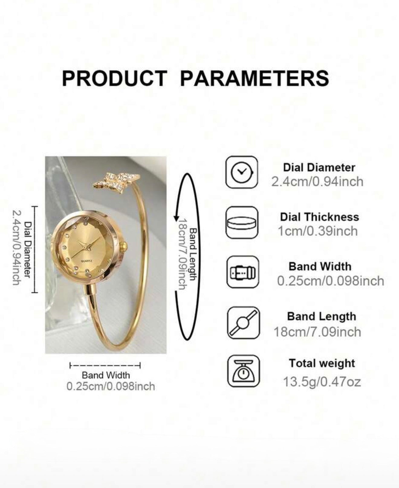 Bracelet Watch with Butterfly