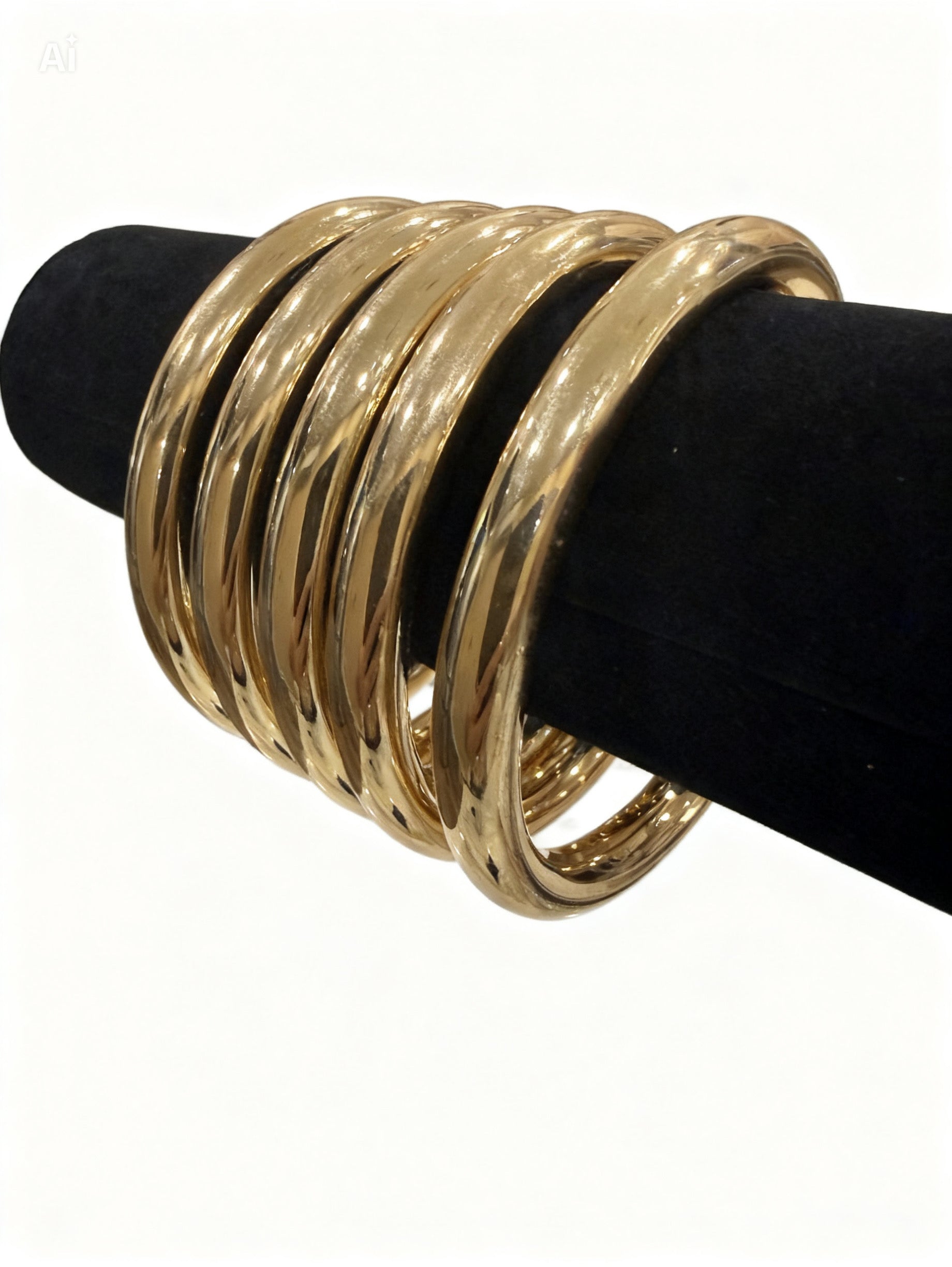 Smooth Round Bangle Stack Set