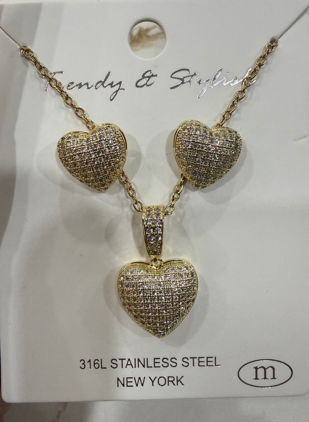 Heart Necklace & Earrings