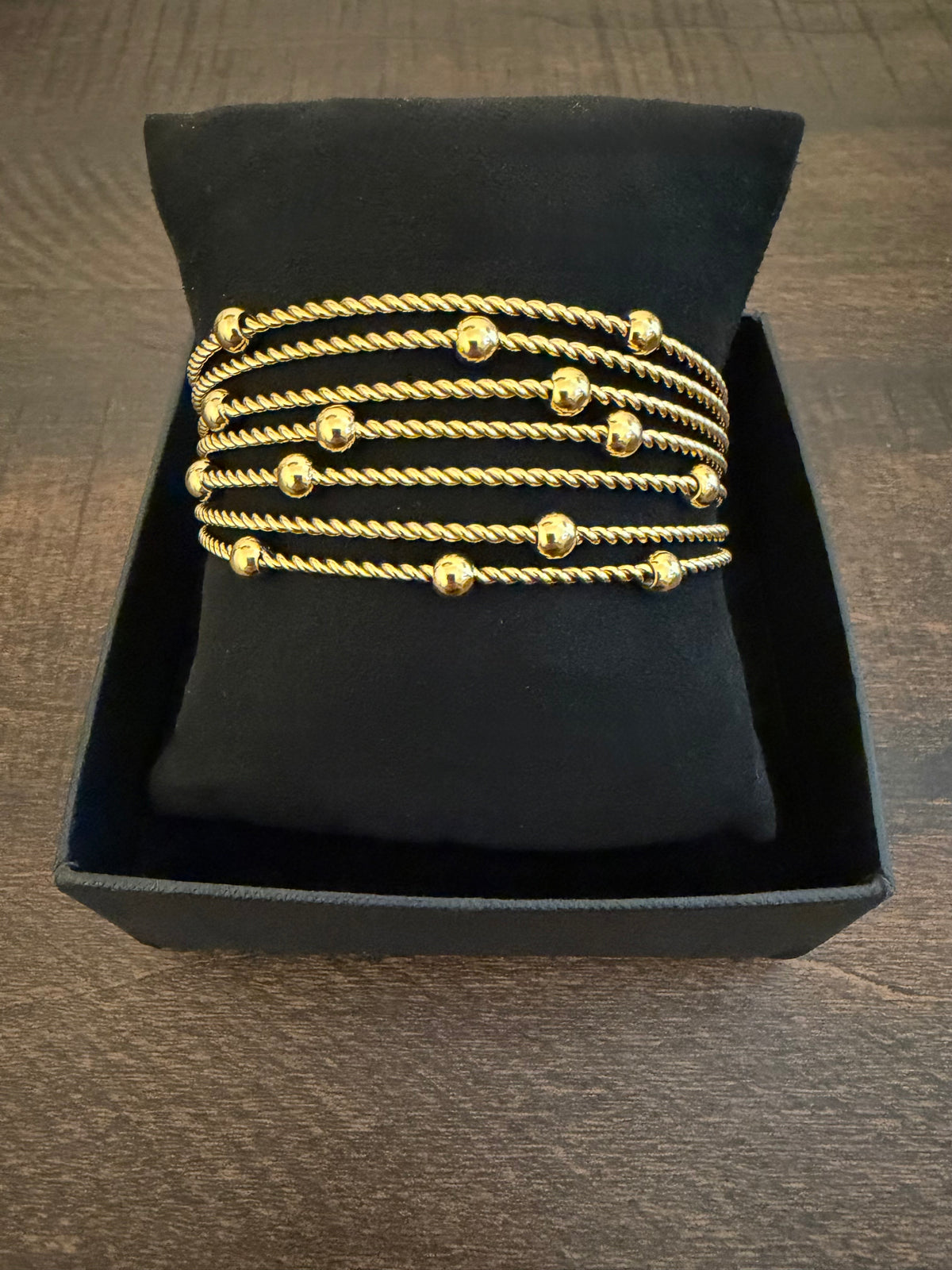 Twisted Rope & Ball Cuff Bracelet