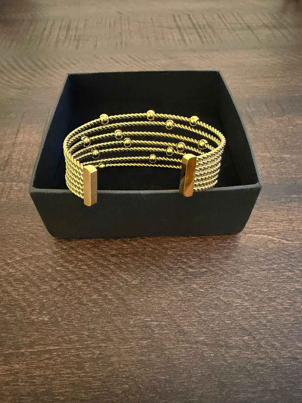 Twisted Rope & Ball Cuff Bracelet