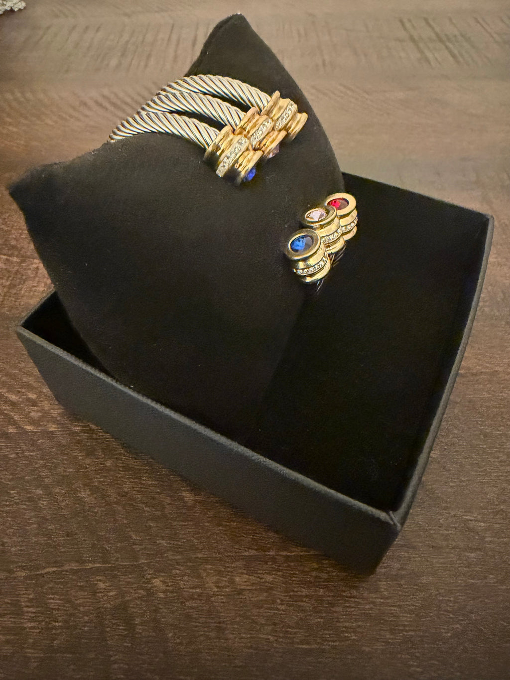 Two-Tone Cable Cuff Bracelet