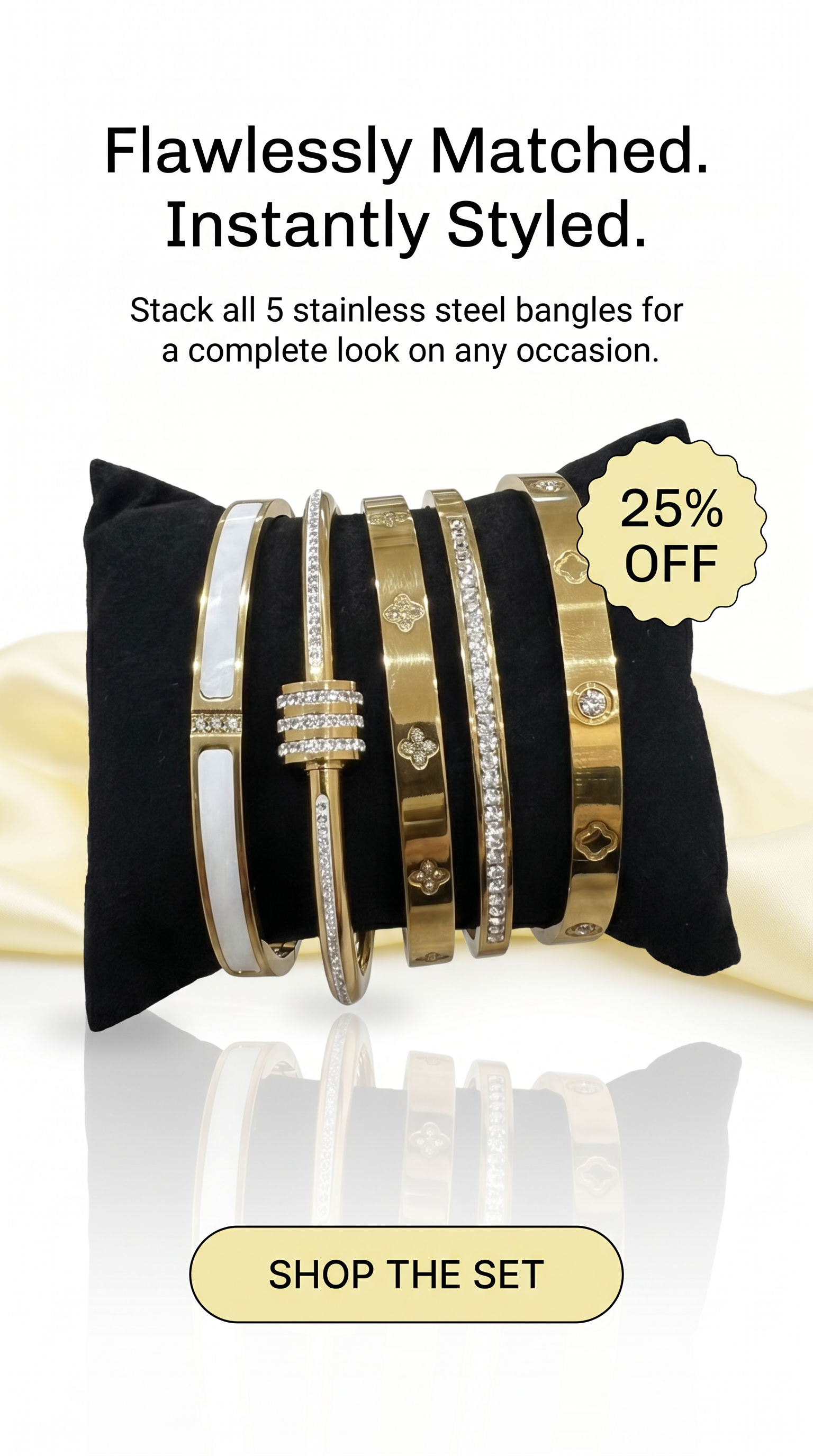 5pc Flower Bangle Set
