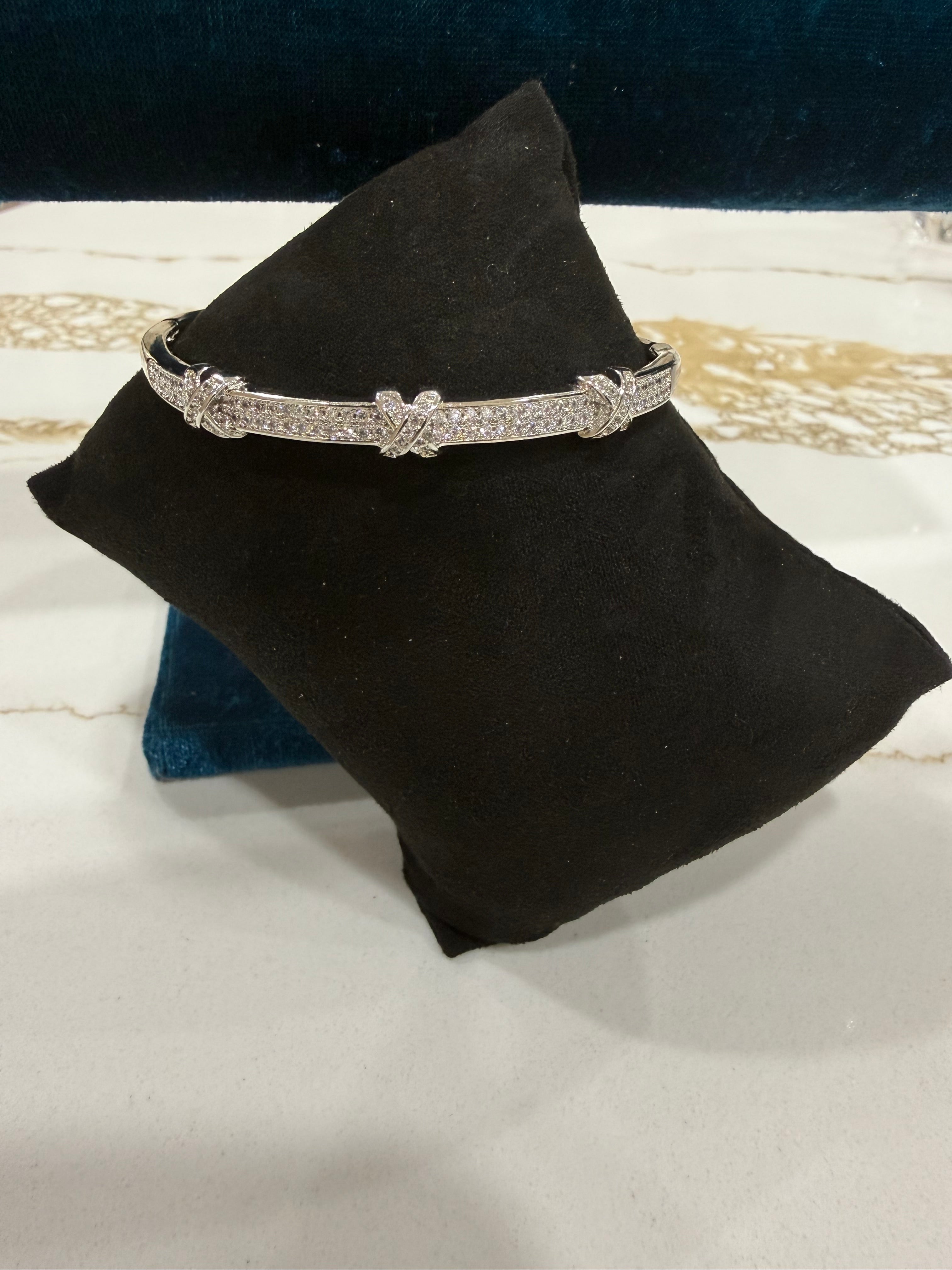 18K Gold Plated X Bangle