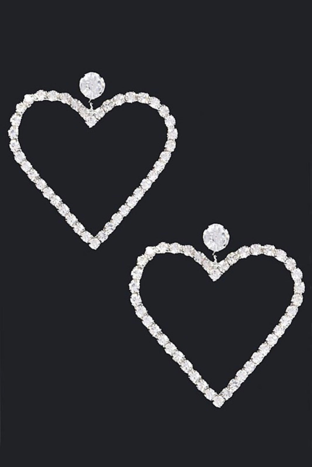Rhinestone Heart Earrings