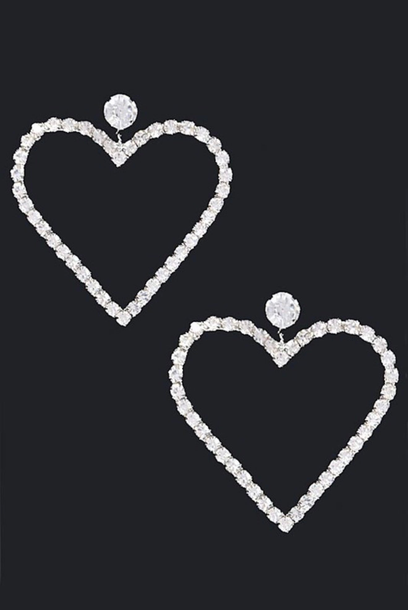 Rhinestone Heart Earrings