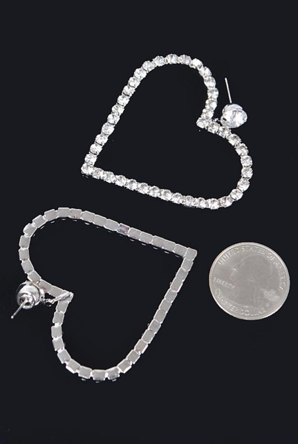 Rhinestone Heart Earrings