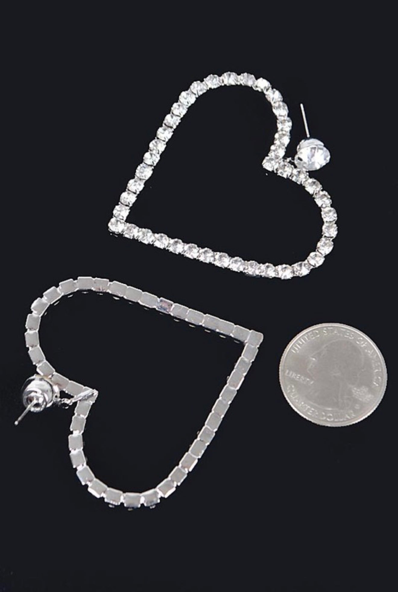 Rhinestone Heart Earrings