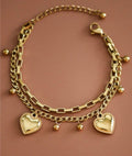 18K Gold Plated Heart Chain Bracelet