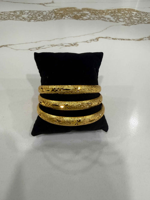 3-Piece Bangle Set — Gold Stackable Bangles for Women