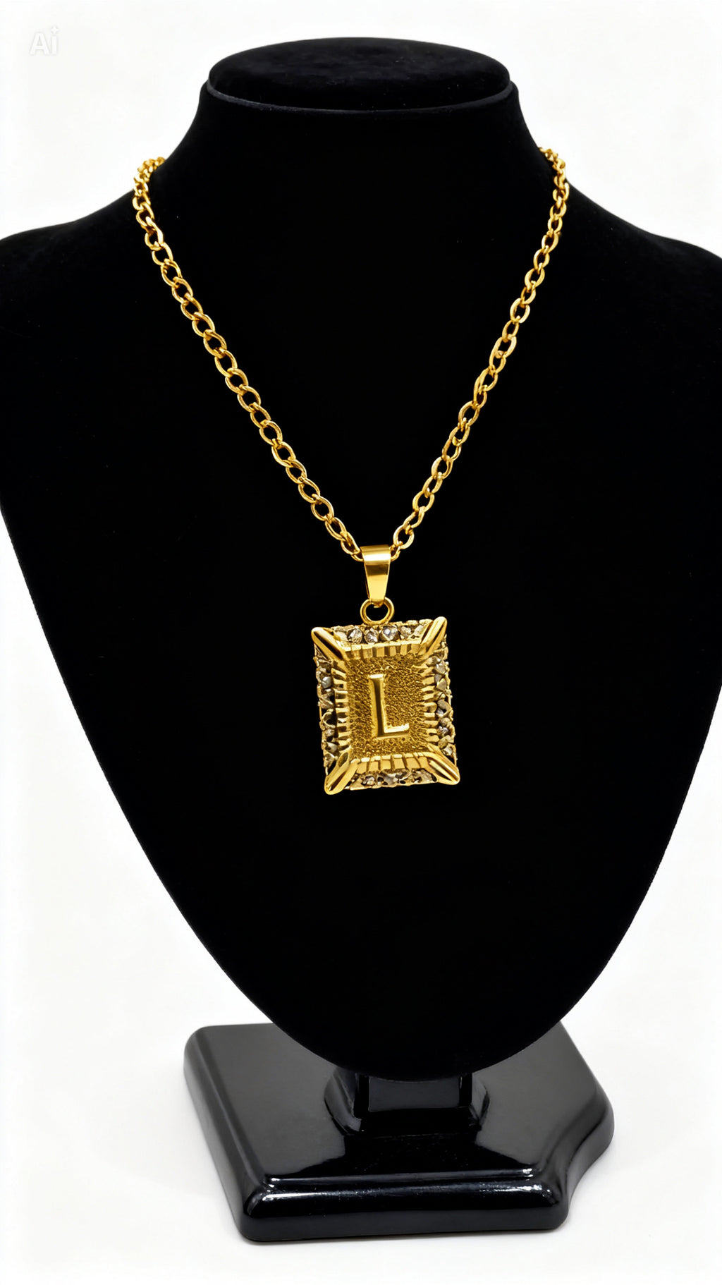 Initial Sq Necklace