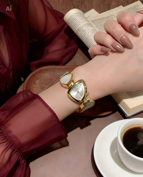Asymmetrical Cream Bracelet Watch