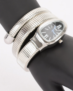 Oval Dial Coil Wrap Watch