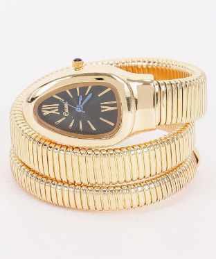 Oval Dial Coil Wrap Watch
