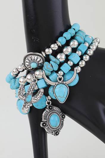 Antique Charm Beaded Bracelet